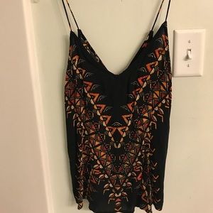 Silence & Noise lace up back patterned tank